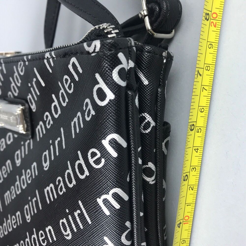 Steve Madden Girl Black Silver Logo Letters Cross body Shoulder Bag Purse NWT - Picture 12 of 12